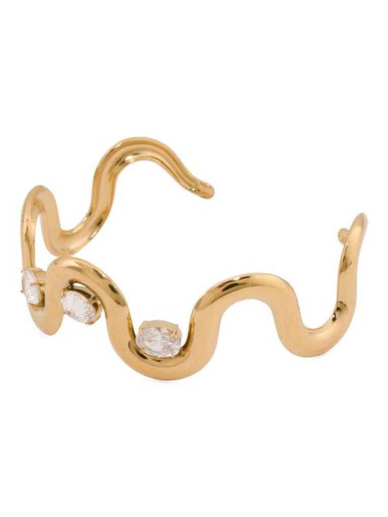 Dannijo Dora Gold Plated Crystal Wave Cuff Bracelet 179$
